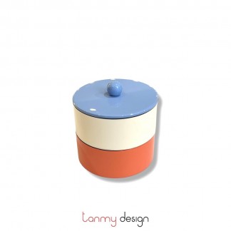 Round 2-tier lacquer box size XS   D9xH7.8cm ( different colors )